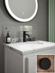 Crystal Clear 4mm Glass Bathroom Splashback - choice of caps