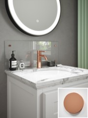 Crystal Clear 4mm Glass Bathroom Splashback - choice of caps