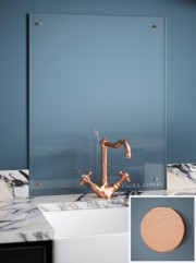 Laura Ashley Clear 6mm Glass Splashback - choice of caps
