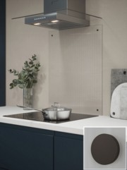 Fluted Clear 4mm Glass Splashback - choice of caps