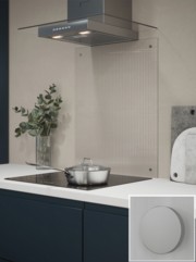 Fluted Clear 4mm Glass Splashback - choice of caps