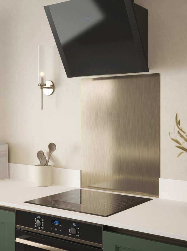 Brushed Brass Self-Adhesive Stainless Steel Splashback