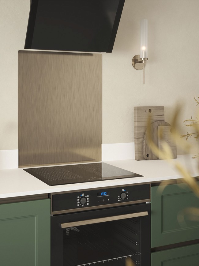Brushed Brass Self-Adhesive Stainless Steel Splashback