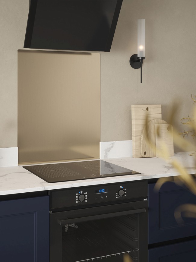 Gold Shimmer Self-Adhesive Stainless Steel Splashback