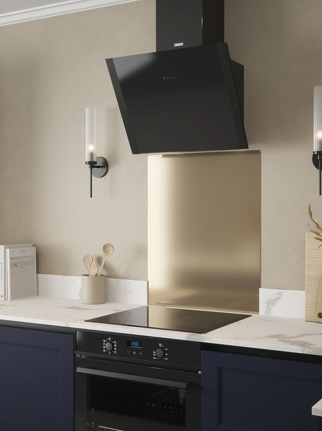 Gold Shimmer Self-Adhesive Stainless Steel Splashback