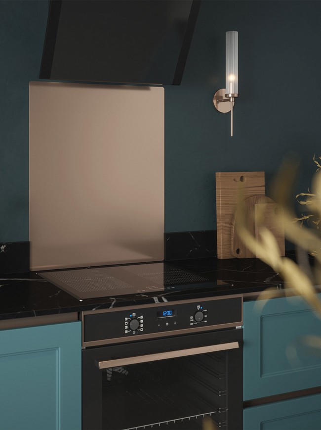 Copper Shimmer Self-Adhesive Stainless Steel Splashback