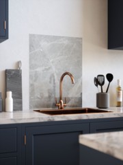 Pietra Grey Marble Self-Adhesive Glass Splashback