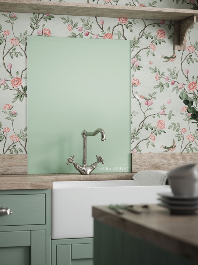 Laura Ashley Eau De Nil Self-Adhesive Glass Splashback