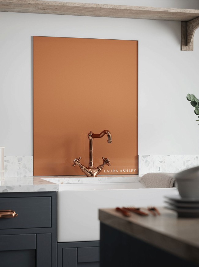 Laura Ashley Copper Self-Adhesive Glass Splashback