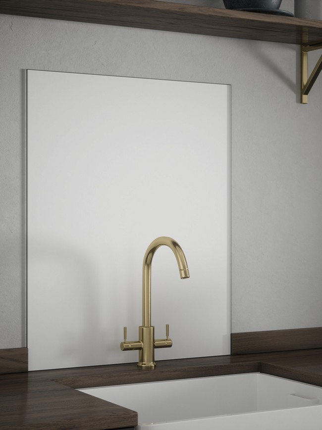 Country Living Linen White Self-Adhesive Matt Glass Splashback