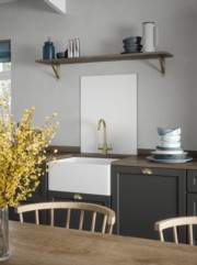 Country Living Linen White Self-Adhesive Matt Glass Splashback