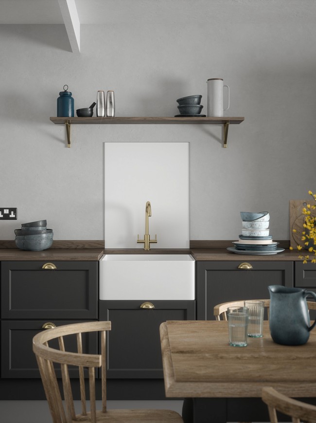 Country Living Linen White Self-Adhesive Matt Glass Splashback