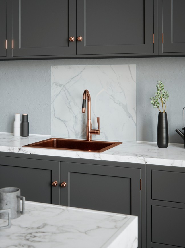 Calacatta Marble Self-Adhesive Glass Splashback