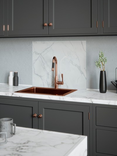 Calacatta Marble Self-Adhesive Glass Splashback
