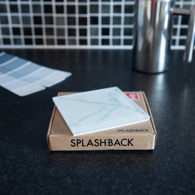 Calacatta Marble Self-Adhesive Glass Splashback